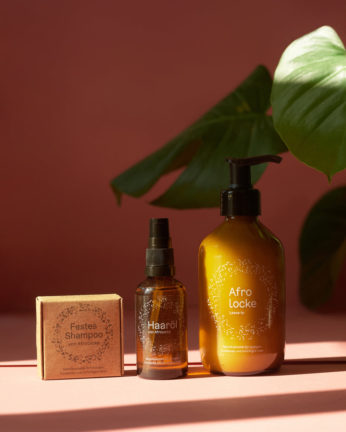 Green Essentials Set: Leave-In, Solid Shampoo, Hair Oil